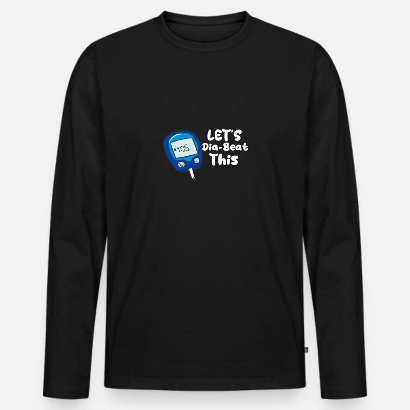 Let's Dia-Beat This - Männer Premium Bio Langarmshirt - Schwarz