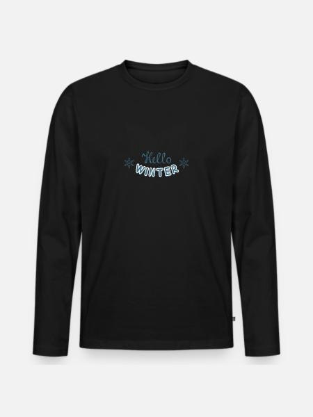 Hello Winter - Winter Welcome - Men's Premium Organic Long Sleeve Shirt - black