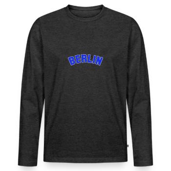 Berlin College Capital Tourist Duitsland - Mannen Premium Bio shirt met lange mouwen - antraciet gemêleerd - Voor - Nico (187cm)