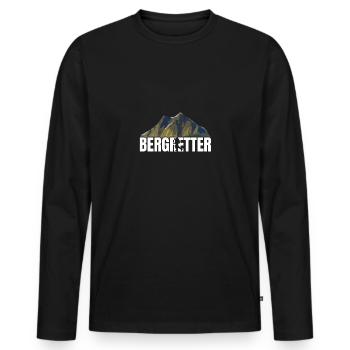 Bergretter #FOUR - Männer Premium Bio Langarmshirt - Schwarz - Vorne - Nico (187cm)