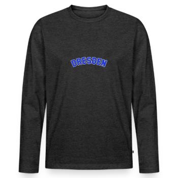 Dresden College Capital Tourist Duitsland - Mannen Premium Bio shirt met lange mouwen - antraciet gemêleerd - Voor - Nico (187cm)
