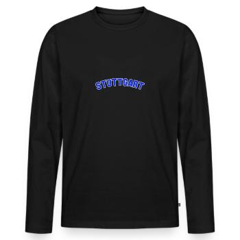 Stuttgart College Capital Tourist Germany - Männer Premium Bio Langarmshirt - Schwarz - Vorne - Nico (187cm)
