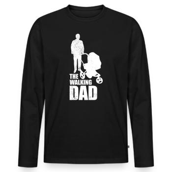 THE WALKING DAD - Männer Premium Bio Langarmshirt - Schwarz - Vorne - Nico (187cm)