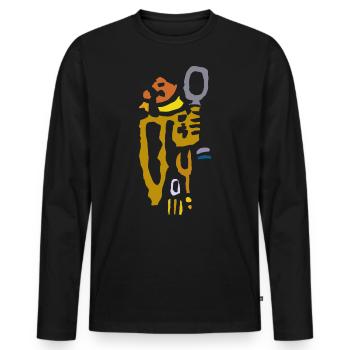 Kunst - Männer Premium Bio Langarmshirt - Schwarz - Vorne - Nico (187cm)