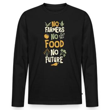 No Farmers No Food No Future Farmer Farmer - Men's Premium Organic Long Sleeve Shirt - black - Front - Nico (187cm)