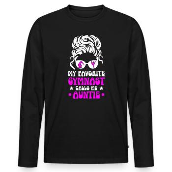 Ma gymnaste préférée m’appelle Tante Gymnastique - T-shirt manches longues Premium bio Homme - noir - Devant - Nico (187cm)