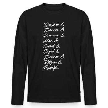 Reindeer | Rudolph, St. Nicholas, Christmas, Party - Men's Premium Organic Long Sleeve Shirt - black - Front - Nico (187cm)