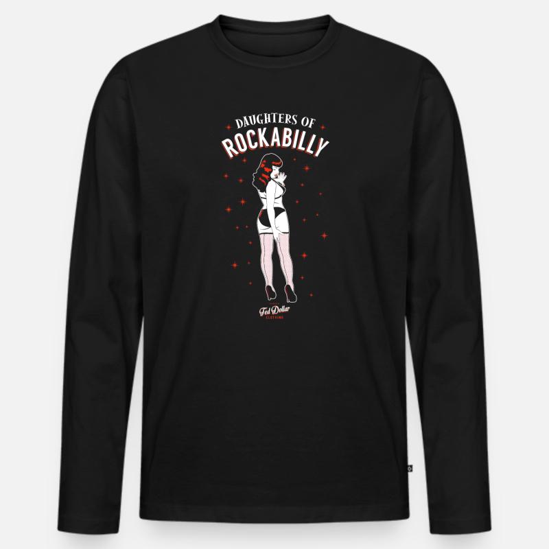Daughters of Rockabilly - Männer Premium Bio Langarmshirt - Schwarz