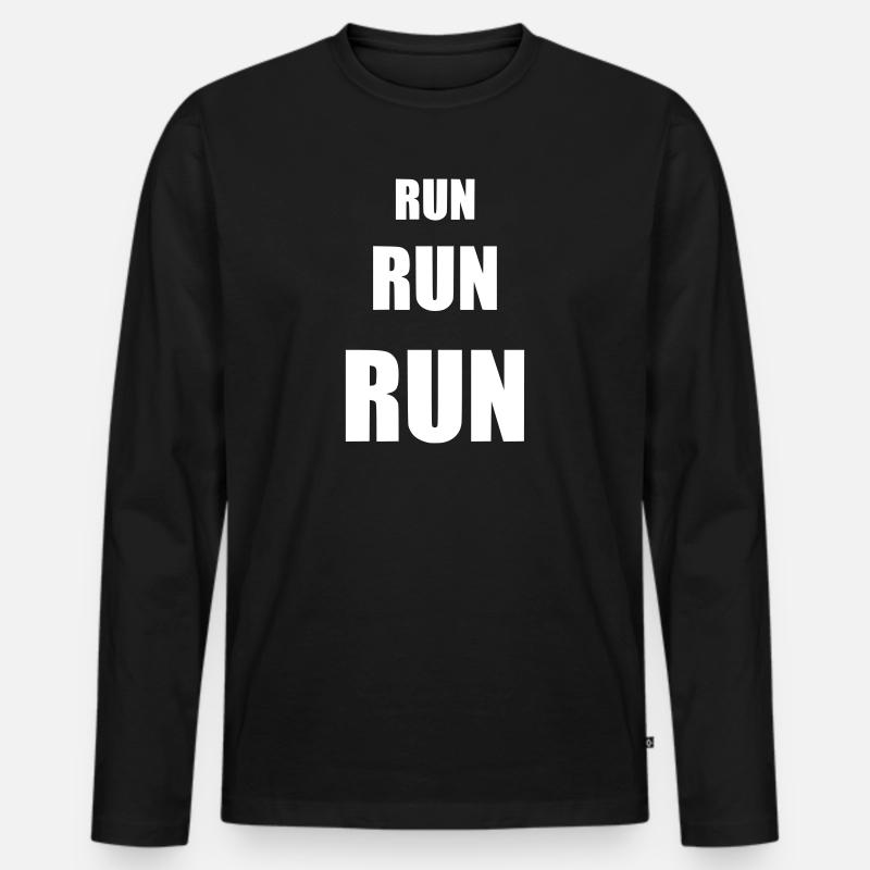 Run run run - Männer Premium Bio Langarmshirt - Schwarz