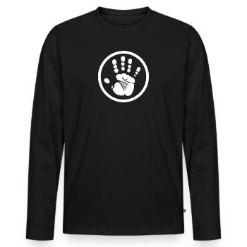 Empreinte de main main - T-shirt manches longues Premium bio Homme - noir - Devant - Nico (187cm)