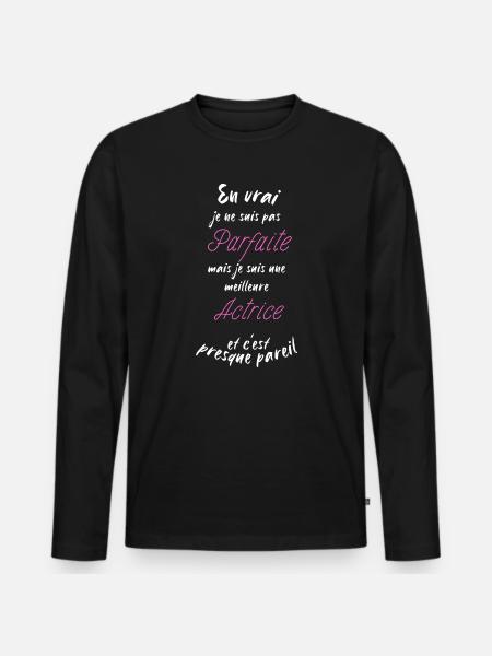 Ich bin die beste Schauspielerin - Männer Premium Bio Langarmshirt - Schwarz