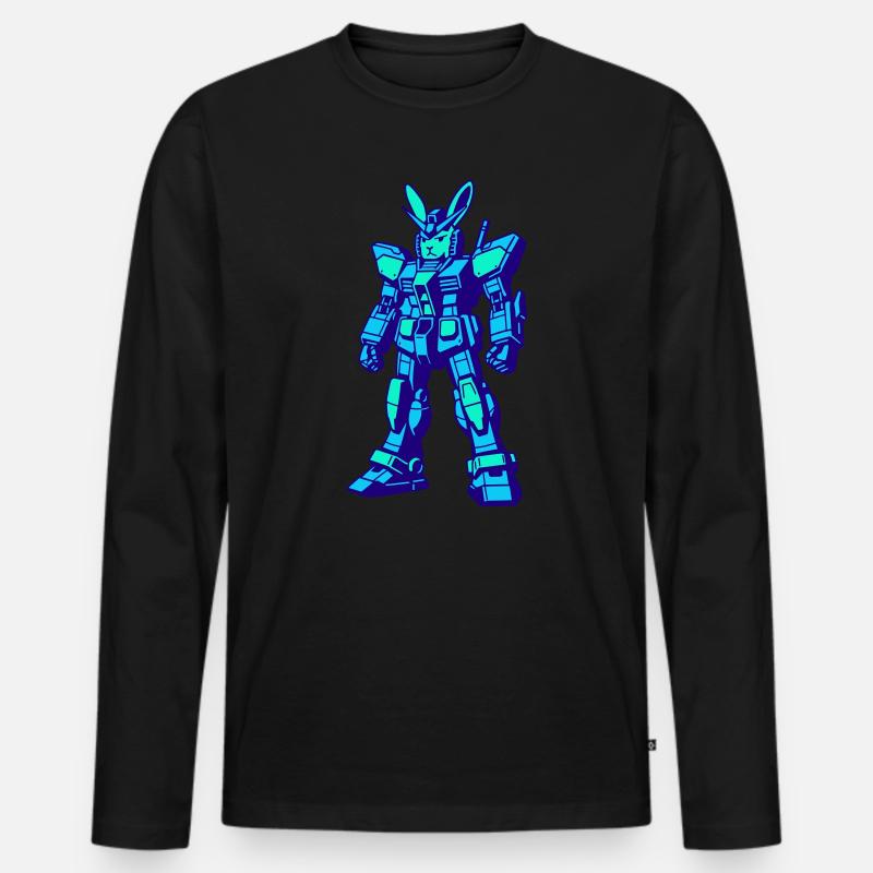 Mecha Rabbit III - Männer Premium Bio Langarmshirt - Schwarz