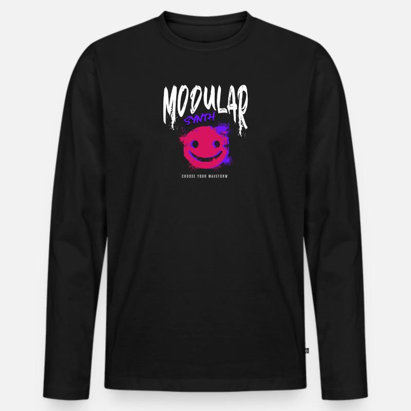 Modular Synth Synthesizer Waveform - Men's Premium Organic Long Sleeve Shirt - black