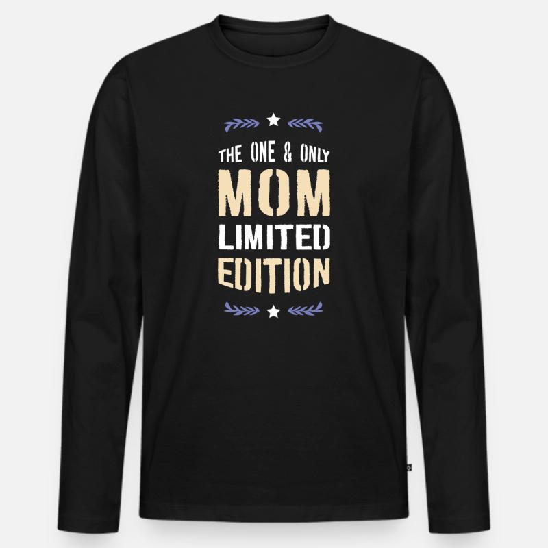 Einzige Mama Limitierte Edition - Männer Premium Bio Langarmshirt - Schwarz