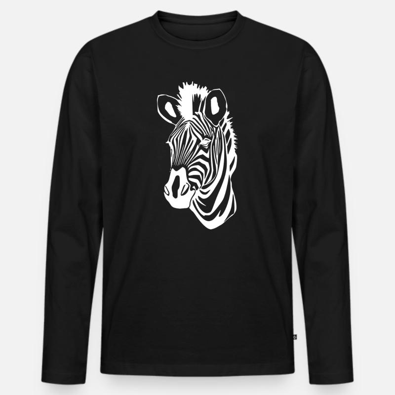 Zebra T-shirt Geschenk - Männer Premium Bio Langarmshirt - Schwarz