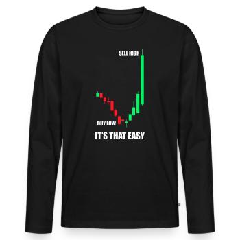 Acheter bas vendre cher Marché boursier Trader en bourse - T-shirt manches longues Premium bio Homme - noir - Devant - Nico (187cm)