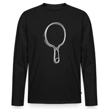 Tirage de raquette de tennis de table - T-shirt manches longues Premium bio Homme - noir - Devant - Nico (187cm)