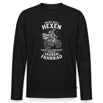 Nicht alle hexen fliegen auf einem Besen Manche - Männer Premium Bio Langarmshirt - Schwarz - Vorne - Nico (187cm)