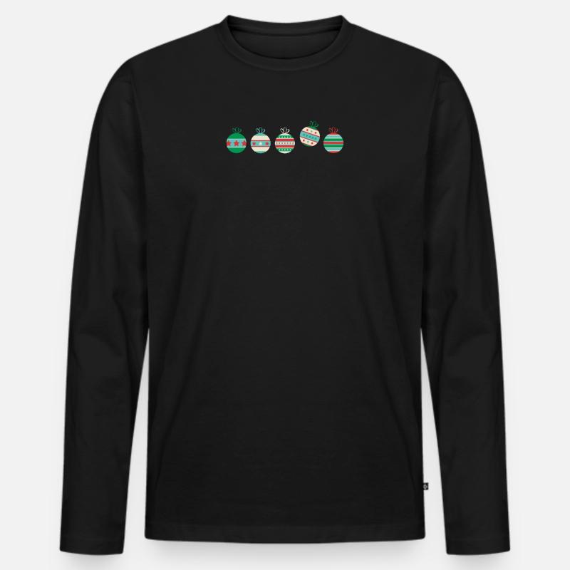 Weihnachtskugelset 2 - Männer Premium Bio Langarmshirt - Schwarz