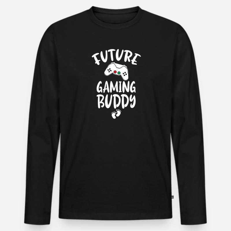 Future Gaming Buddy - Baby - Männer Premium Bio Langarmshirt - Schwarz