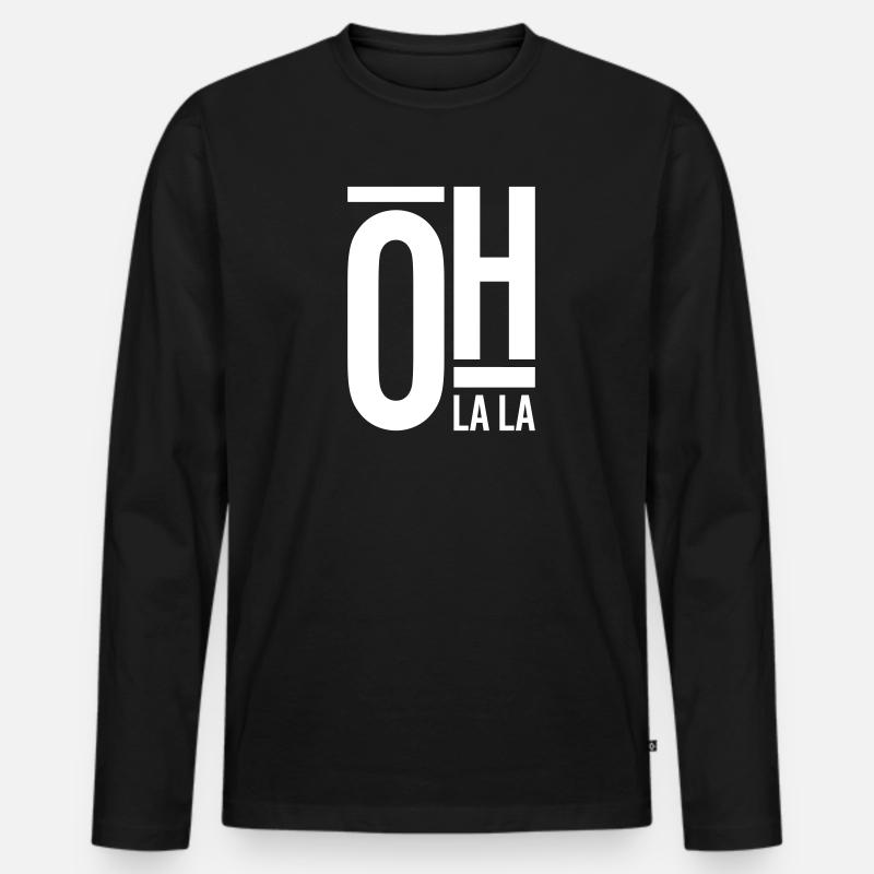 Oh La La - Männer Premium Bio Langarmshirt - Schwarz