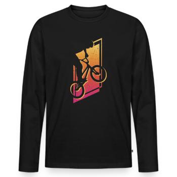 BMX Fahrer Freestyle Stunt BMX Fahrrad - Männer Premium Bio Langarmshirt - Schwarz - Vorne - Nico (187cm)