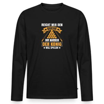 Billard-König - Snooker Pool 8 9 Ball Billard - Männer Premium Bio Langarmshirt - Schwarz - Vorne - Nico (187cm)