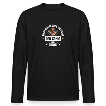 Billard-König - Snooker Pool 8 9 Ball Billard - Männer Premium Bio Langarmshirt - Schwarz - Vorne - Nico (187cm)