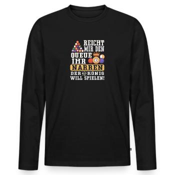 Billard-König - Snooker Pool 8 9 Ball Billard - Männer Premium Bio Langarmshirt - Schwarz - Vorne - Nico (187cm)