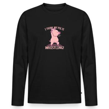 Mon cochon siffle! - Denglish dit Denglish - T-shirt manches longues Premium bio Homme - noir - Devant - Nico (187cm)