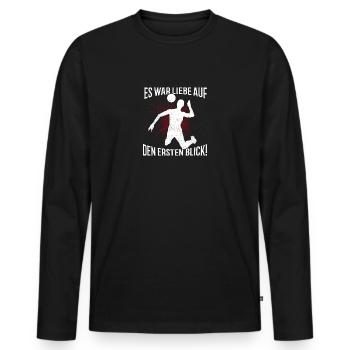 Liebe Volleyball - Volleyballer Beach Volleyball - Männer Premium Bio Langarmshirt - Schwarz - Vorne - Nico (187cm)