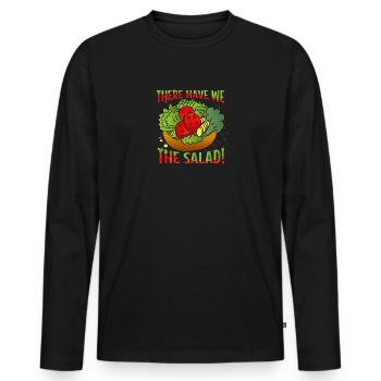 There have we salad - Denglish Sayings Denglisch - Men's Premium Organic Long Sleeve Shirt - black - Front - Nico (187cm)