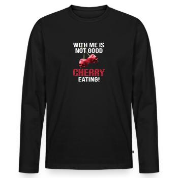 Good cherry eating - Denglish Sayings Denglisch - Men's Premium Organic Long Sleeve Shirt - black - Front - Nico (187cm)