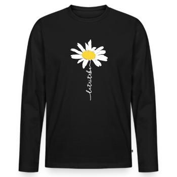 Marguerites - Herbes sauvages - Nature - Durable - T-shirt manches longues Premium bio Homme - noir - Devant - Nico (187cm)