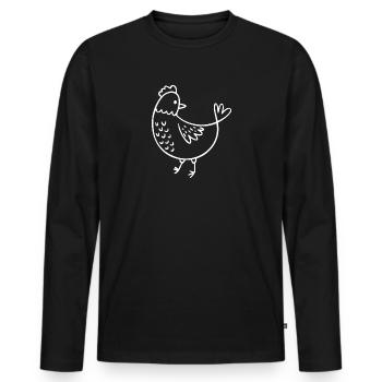 Chicken Sketch - Men's Premium Organic Long Sleeve Shirt - black - Front - Nico (187cm)