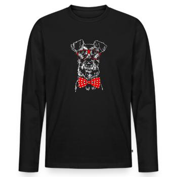 IRISH TERRIER drôle chien lunettes chiens Wilsigns - T-shirt manches longues Premium bio Homme - noir - Devant - Nico (187cm)