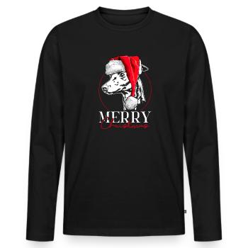 ITALIAN WIND CHIME Merry Christmas Wilsigns - Men's Premium Organic Long Sleeve Shirt - black - Front - Nico (187cm)