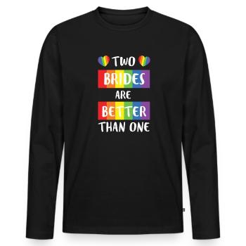 LBGT Flag Gay Pride Human Two Brides better than - Men's Premium Organic Long Sleeve Shirt - black - Front - Nico (187cm)