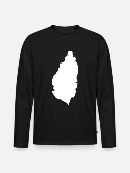 Saint Lucia map flag - Men's Premium Organic Long Sleeve Shirt - black