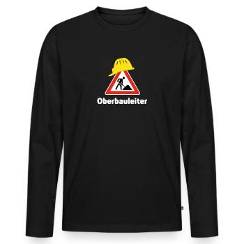 Senior Manager du site - T-shirt manches longues Premium bio Homme - noir - Devant - Nico (187cm)