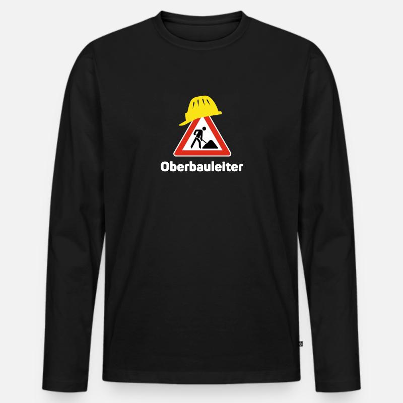 Oberbauleiter - Männer Premium Bio Langarmshirt - Schwarz