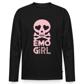Fille emo ! - T-shirt manches longues Premium bio Homme - noir - Devant - Nico (187cm)