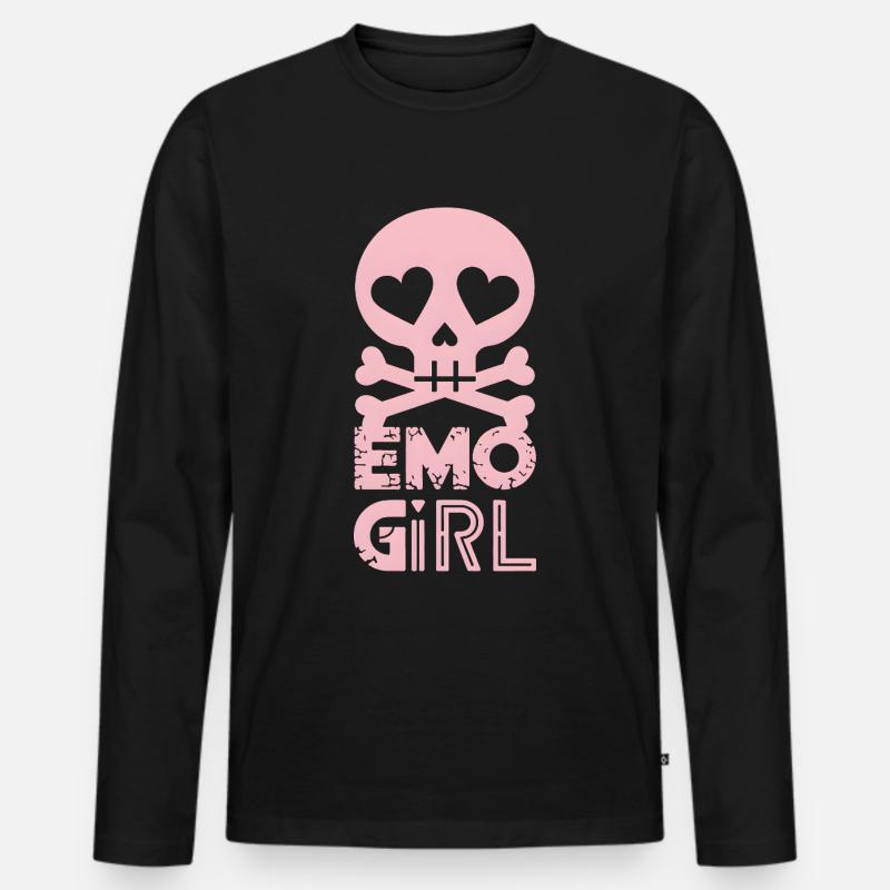 Emo Girl! - Männer Premium Bio Langarmshirt - Schwarz
