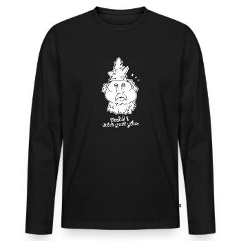 Erschrockener Kaktuskopf - Männer Premium Bio Langarmshirt - Schwarz - Vorne - Nico (187cm)