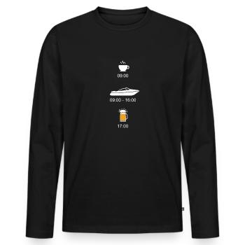 Daily schedule boat - Men's Premium Organic Long Sleeve Shirt - black - Front - Nico (187cm)