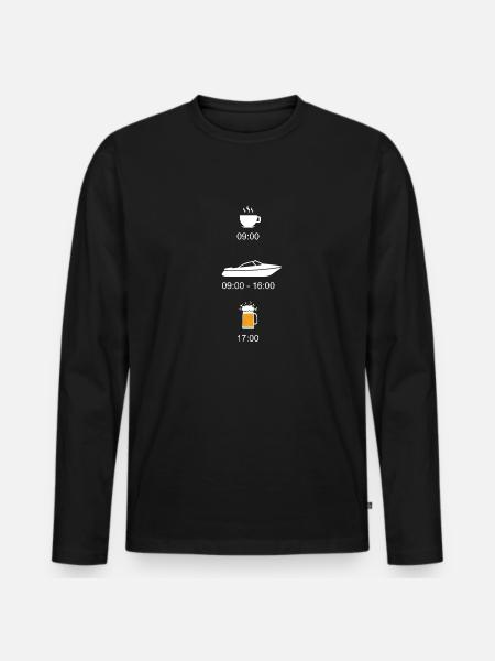 Daily schedule boat - Men's Premium Organic Long Sleeve Shirt - black