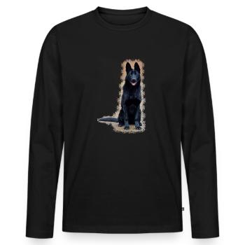 Berger noir - T-shirt manches longues Premium bio Homme - noir - Devant - Nico (187cm)