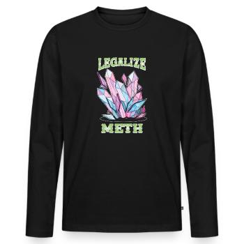 Légaliser Meth Chrystal Meth - T-shirt manches longues Premium bio Homme - noir - Devant - Nico (187cm)