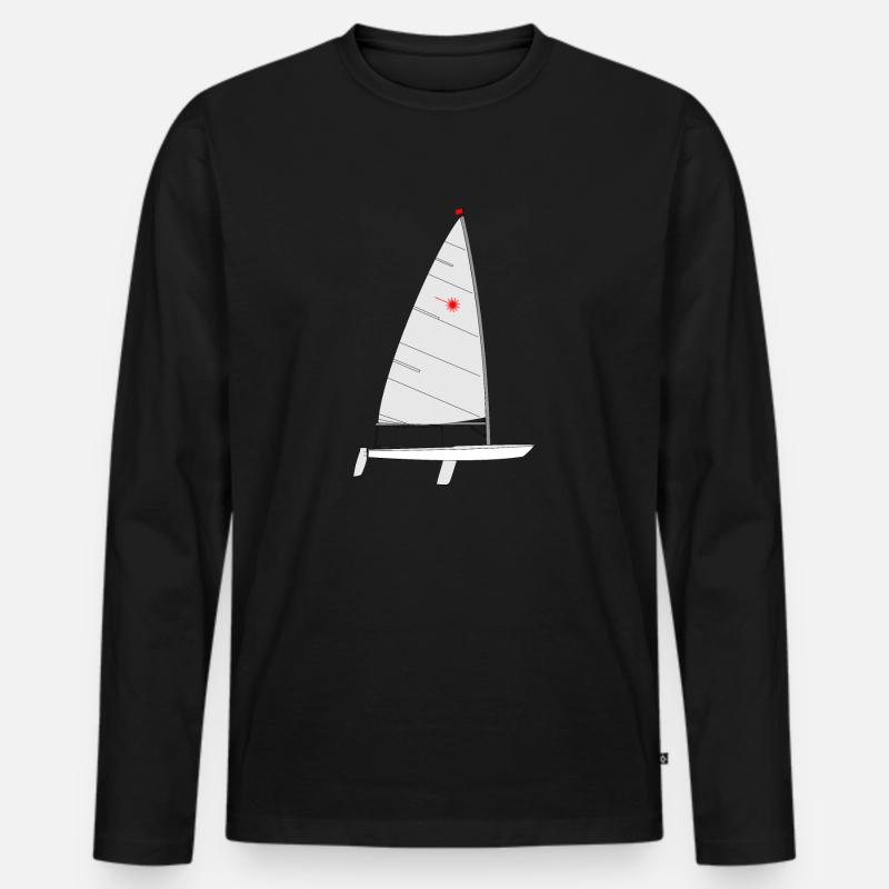 Laser Riss - Männer Premium Bio Langarmshirt - Schwarz