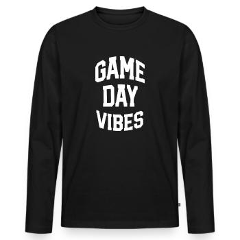 L’ambiance du jour du match ! Football du dimanche ! - T-shirt manches longues Premium bio Homme - noir - Devant - Nico (187cm)